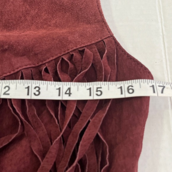 Forever 21 Womens Leather Fringe Vest Small Cowgirl Western Festival Boho Indie - Picture 4 of 8